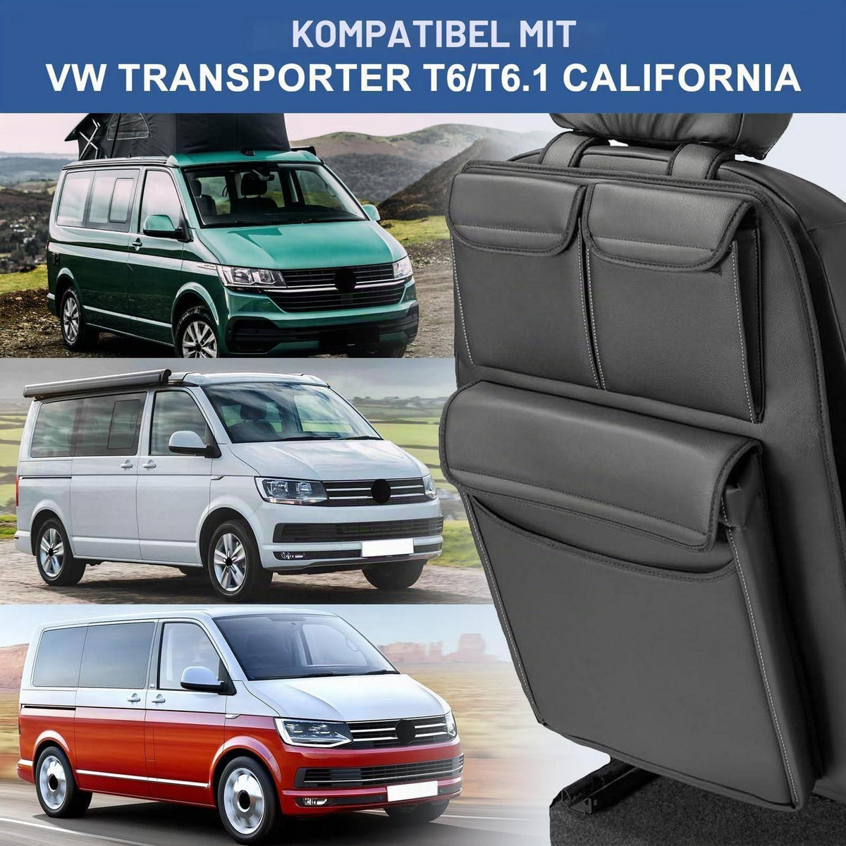 Rückenlehnen Organizer VW T5 T6 T6.1 California – Stauraum für Reisen