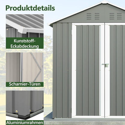 Gerätehaus 185x191cm mit Fenster & Metallfundament