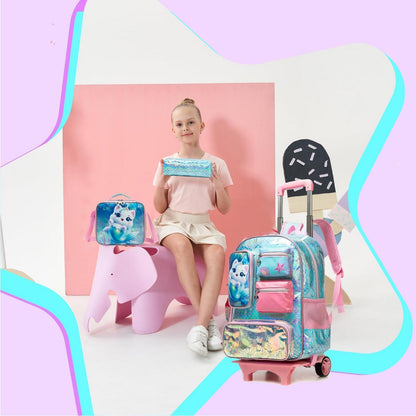 Schulranzen Trolley Mädchen – Niedlicher Kinderrucksack mit Rollen