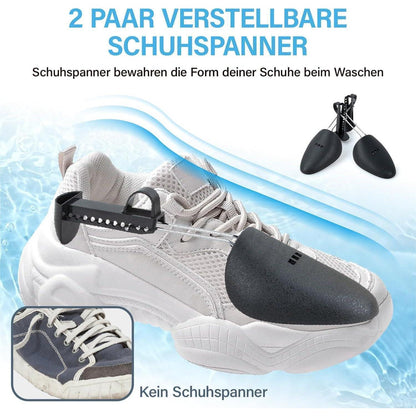 Schuhwaschbeutel mit Schuhspanner – 2er Set für Waschmaschine