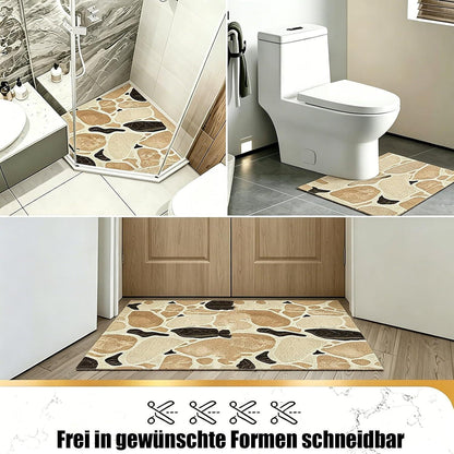 Rutschfeste Duschmatte 120x140 cm – Steinmuster & Zuschneidbar