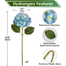 Künstliche Hortensie Real-Touch 2 Stück Blau