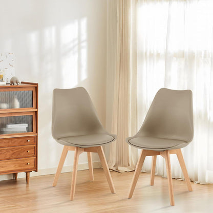 Skandinavischer Esszimmerstuhl Retro, Khaki & Beige 4er Set