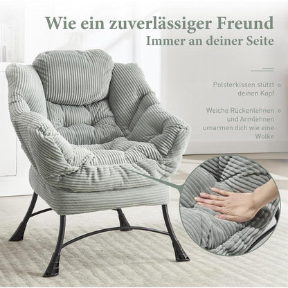 Lazy Chair mit Ottomane – Bequemer Faulenzersessel Grün