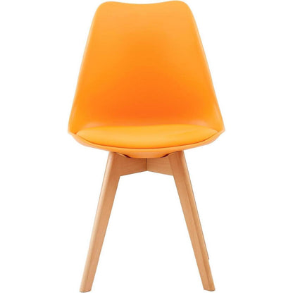 Skandinavischer Esszimmerstuhl Retro, Orange (4er Set)
