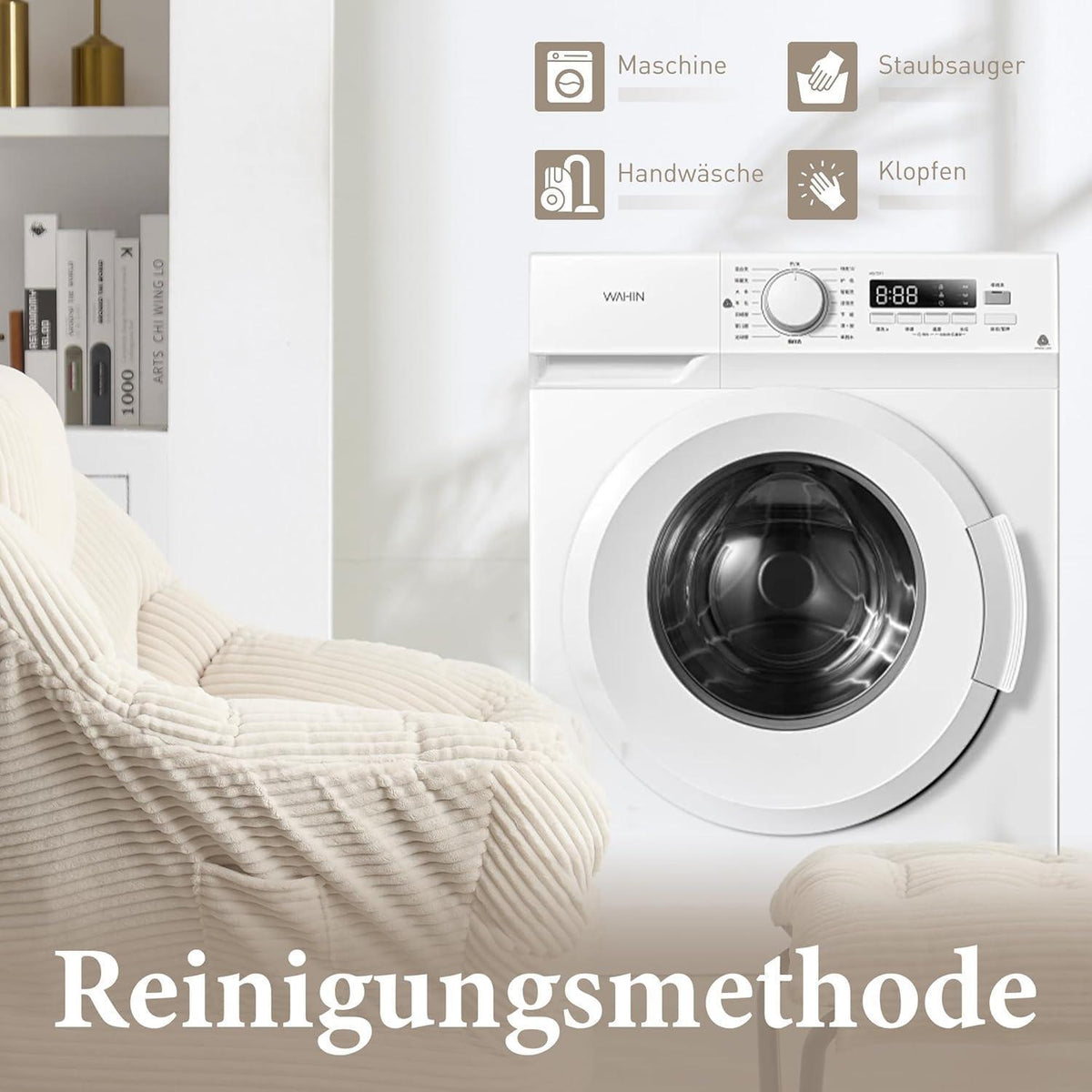 Lazy Chair mit Ottomane – Bequemer Faulenzersessel Weiß