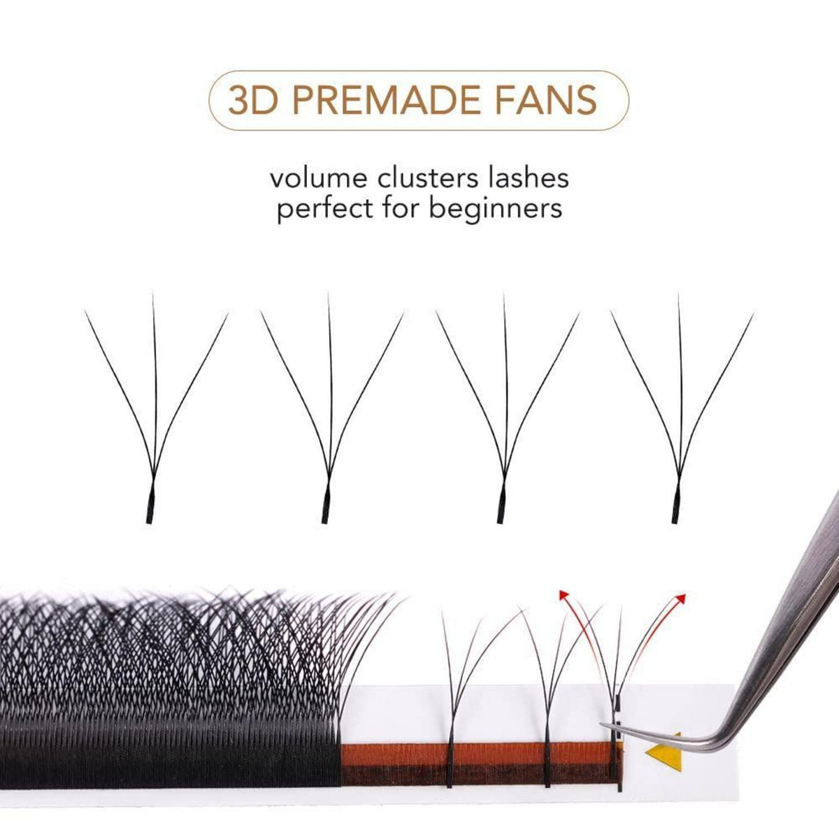 3D Volumen Wimpern Extension 14mm – Vorgefächert & Zeitsparend