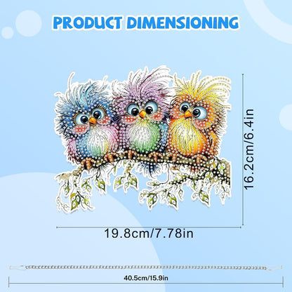 5D Diamond Painting Vogel Anhänger - Bastelset für Erwachsene & Kinder