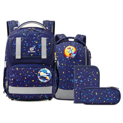 5-teiliges Schulranzen-Set Blau – Ergonomisch & Reflektierend