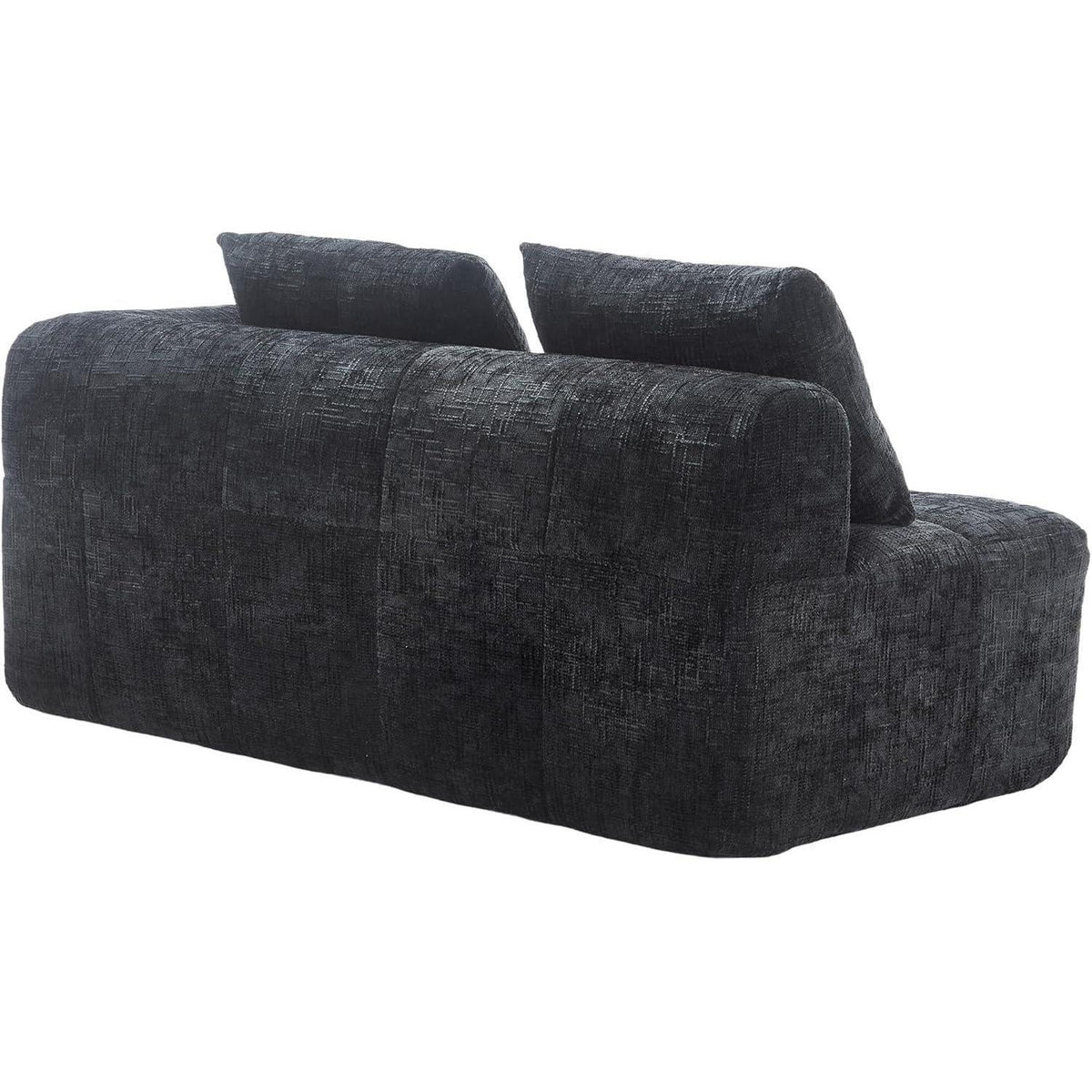 Modernes 2-Sitzer Polstersofa mit Chaise Lounge (Schwarz B)
