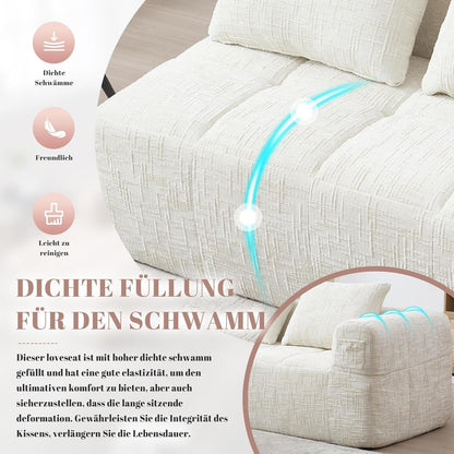 Modernes 2-Sitzer Polstersofa mit Chaise Lounge (Beige B)