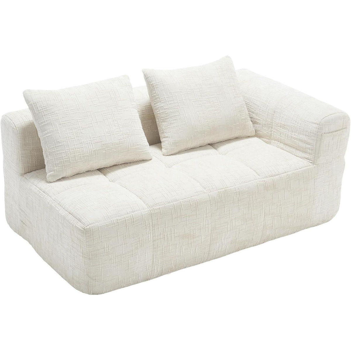 Modernes 2-Sitzer Polstersofa mit Chaise Lounge (Beige B)