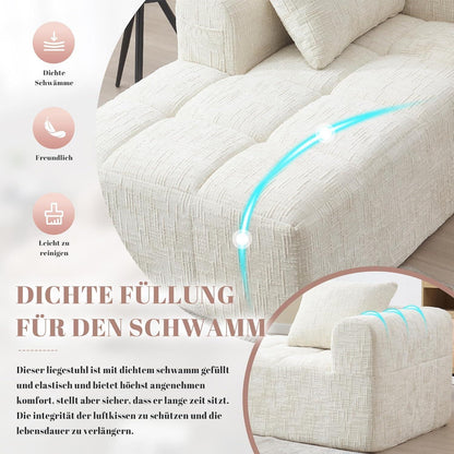 Modernes 1-Sitzer Sofa mit Chaise Lounge & Kissen (Beige A)