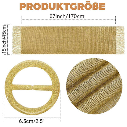 Glitzer Stola Damen mit Schnalle, Abendkleid Schal Gold