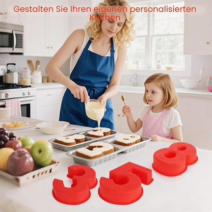 Silikon Zahlen Backform Set 0-9 | Kuchenformen für Geburtstag