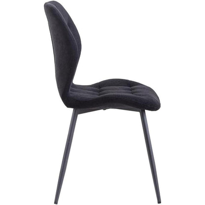 8 Esszimmerstühle Nordic Design, Schwarz & Metallbeine
