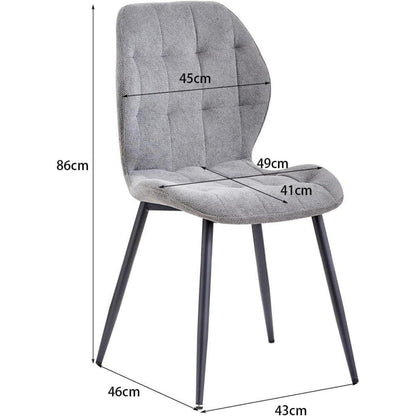 Nordischer Esszimmerstuhl Set 4er – Dunkelgrau, Metallbeine