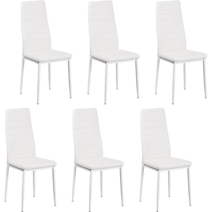 Esszimmergruppe Weiß: Esstisch 110cm + 6 Stühle