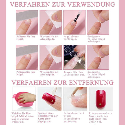 360 French Press on Nails Mandel Kurz – DIY Nagelset mit Ölstift