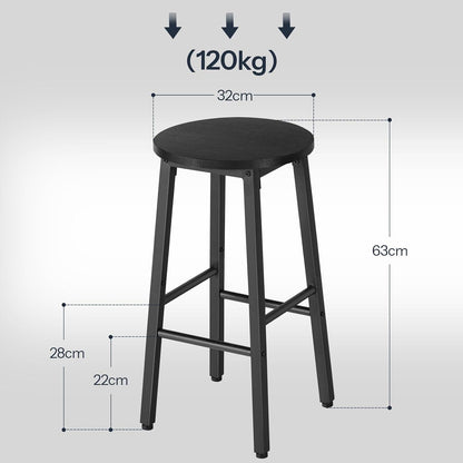 HOOBRO Barhocker 2er Set mit Fußstütze – Schwarz