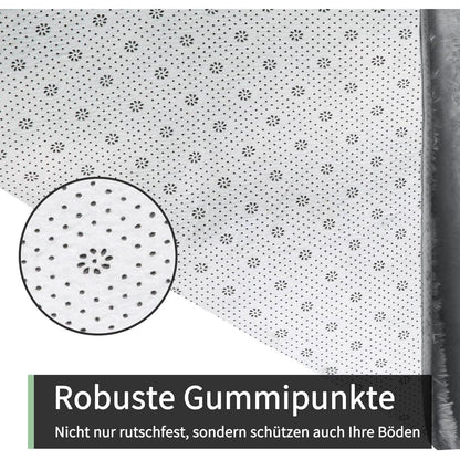 Grauer Hochflor Teppich 240x340 – Flauschiger Wohnzimmerteppich Waschbar