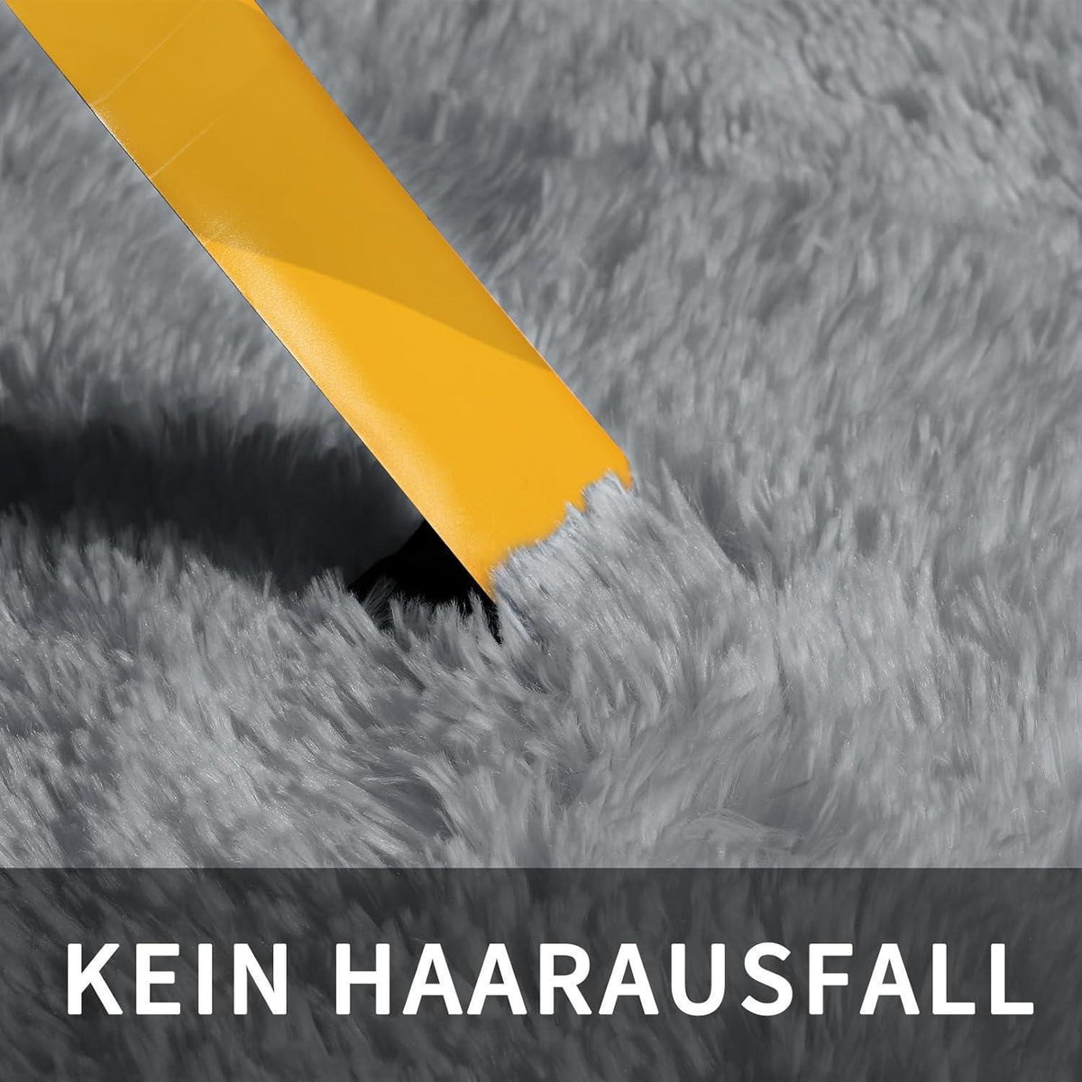 Grauer Hochflor Teppich 240x340 – Flauschiger Wohnzimmerteppich Waschbar