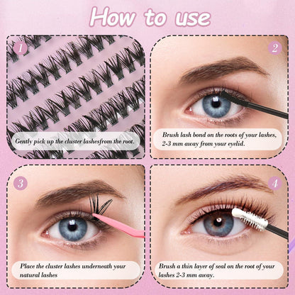 Wimpern Extensions Set 560pcs – 10D bis 40D Volumen-Effekt