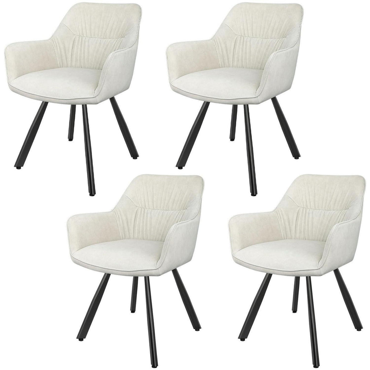 Drehbare Esszimmerstühle Set 4er – Beige, Ergonomisch & Komfortabel