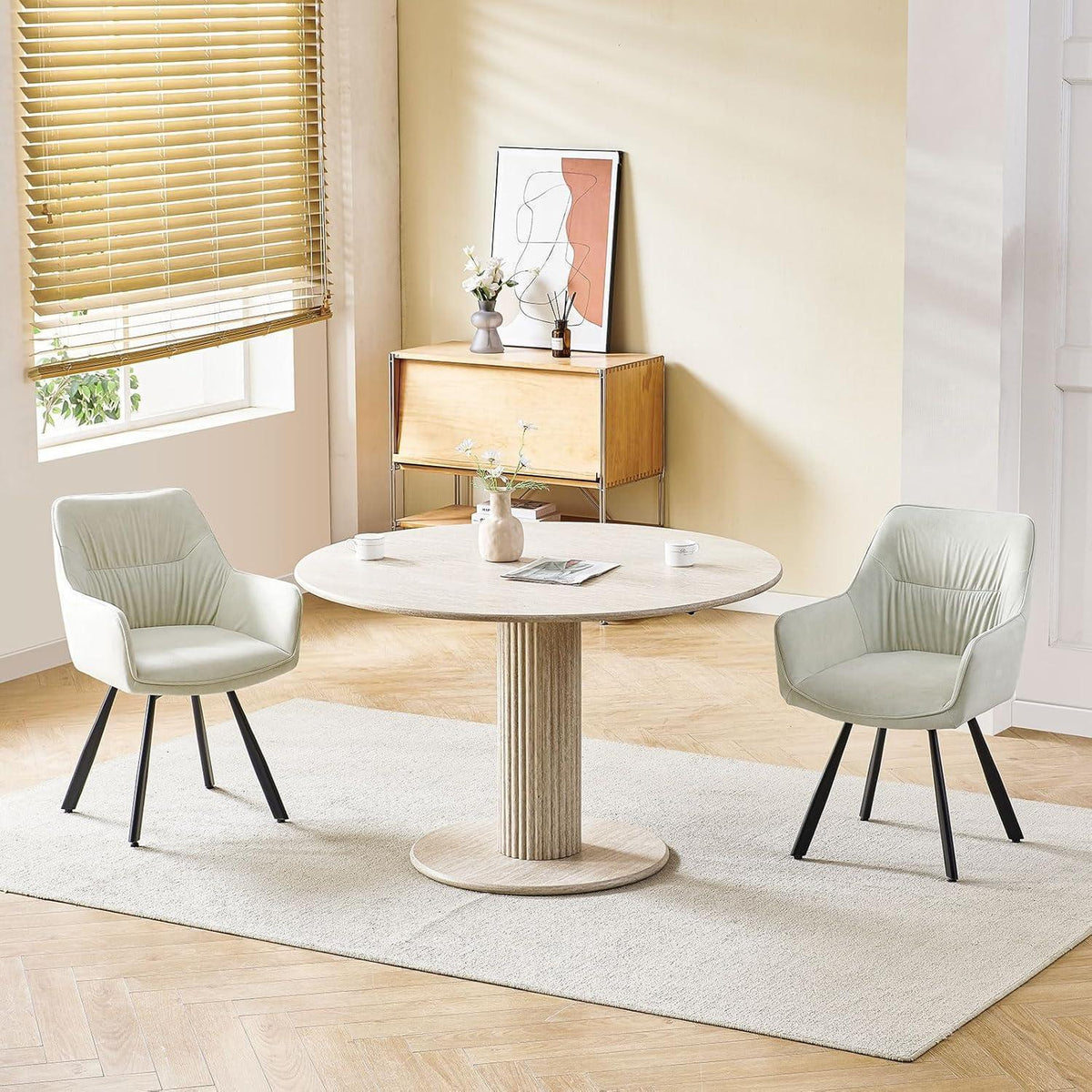 Drehbarer Esszimmerstuhl Set 6er – Ergonomisch & Bequem, Beige