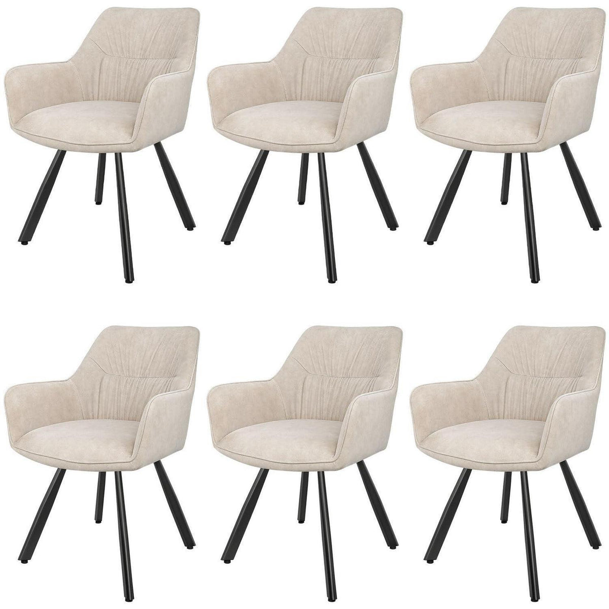 Drehbare Esszimmerstühle Set 6 | Ergonomisch & Komfortabel