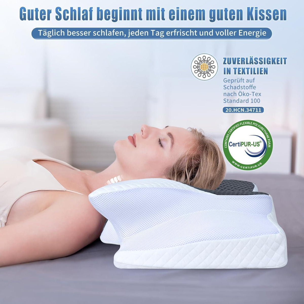 Ergonomisches Nackenkissen Memory Foam Seitenschläfer