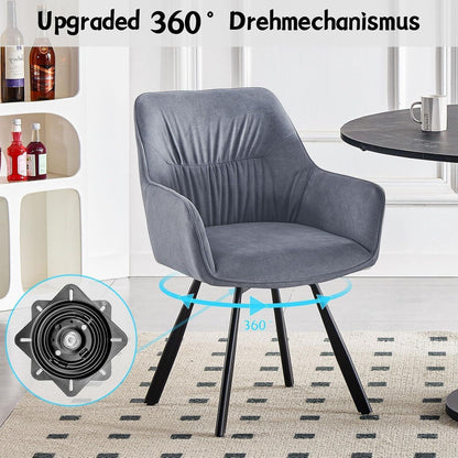Drehbarer Esszimmerstuhl Set Grau – Ergonomisch & Komfortabel