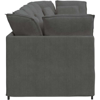 3-Sitzer Sofa Dunkelgrau mit Kissen & Moduldesign
