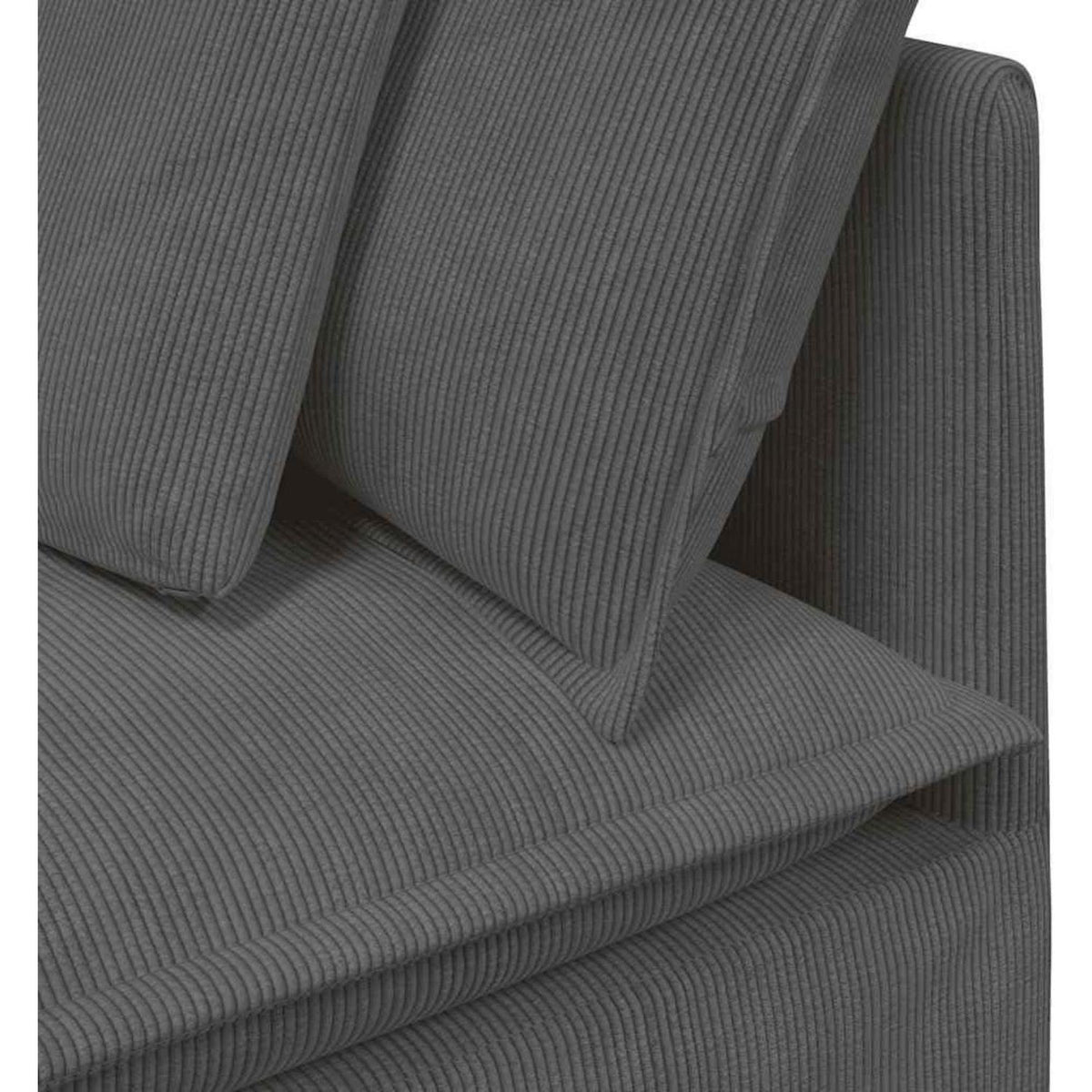 3-Sitzer Sofa Dunkelgrau mit Kissen & Moduldesign