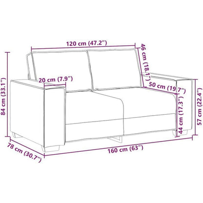 IKAYAA 2-Sitzer Sofa Stoff, 120cm – Modernes Mini Sofa in Hellgrau