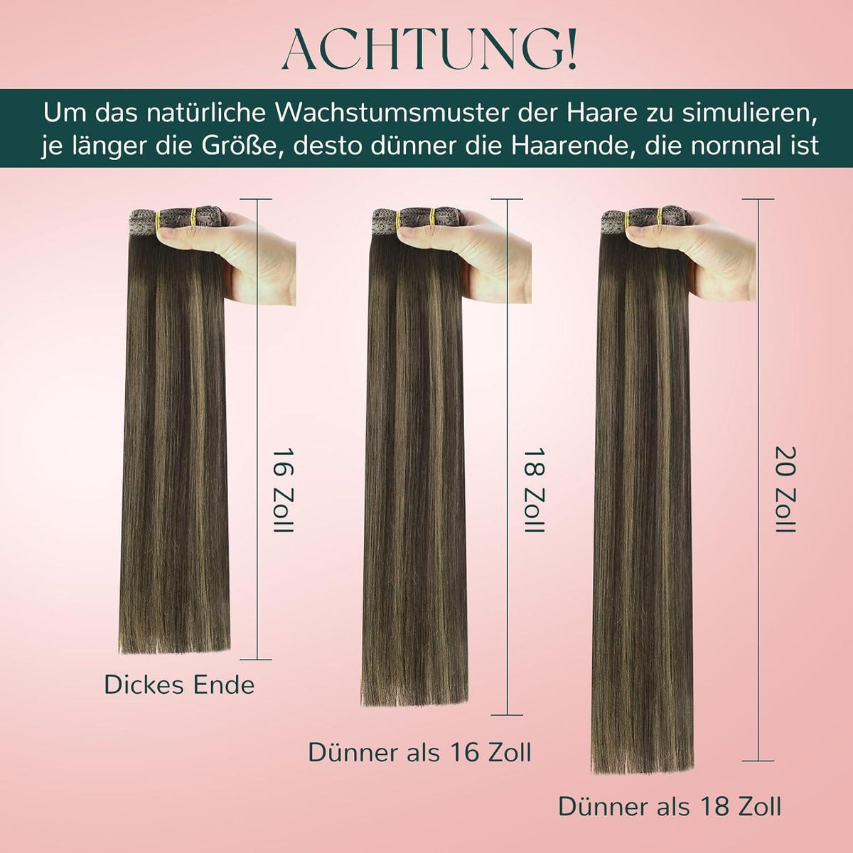 Clip-In Echthaar Extensions Braun Ombre Balayage