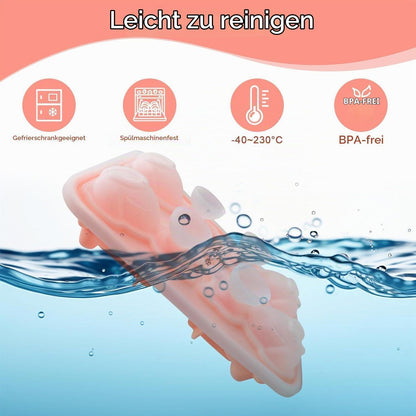 Silikon Eiswürfelform Katze – 3D Eiswürfelbehälter mit Deckel