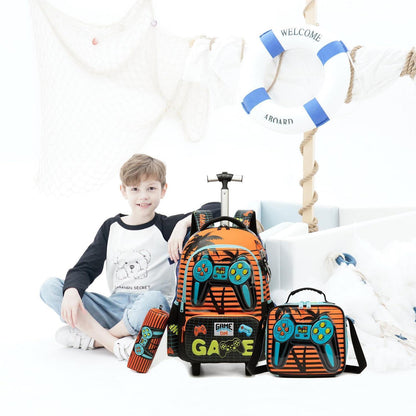 Schultrolley Rucksack Kinder Orange Game – 1. Klasse