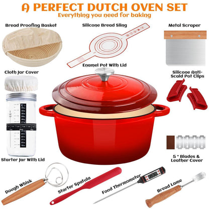 Gusseisen Dutch Oven Backset mit Zubehör