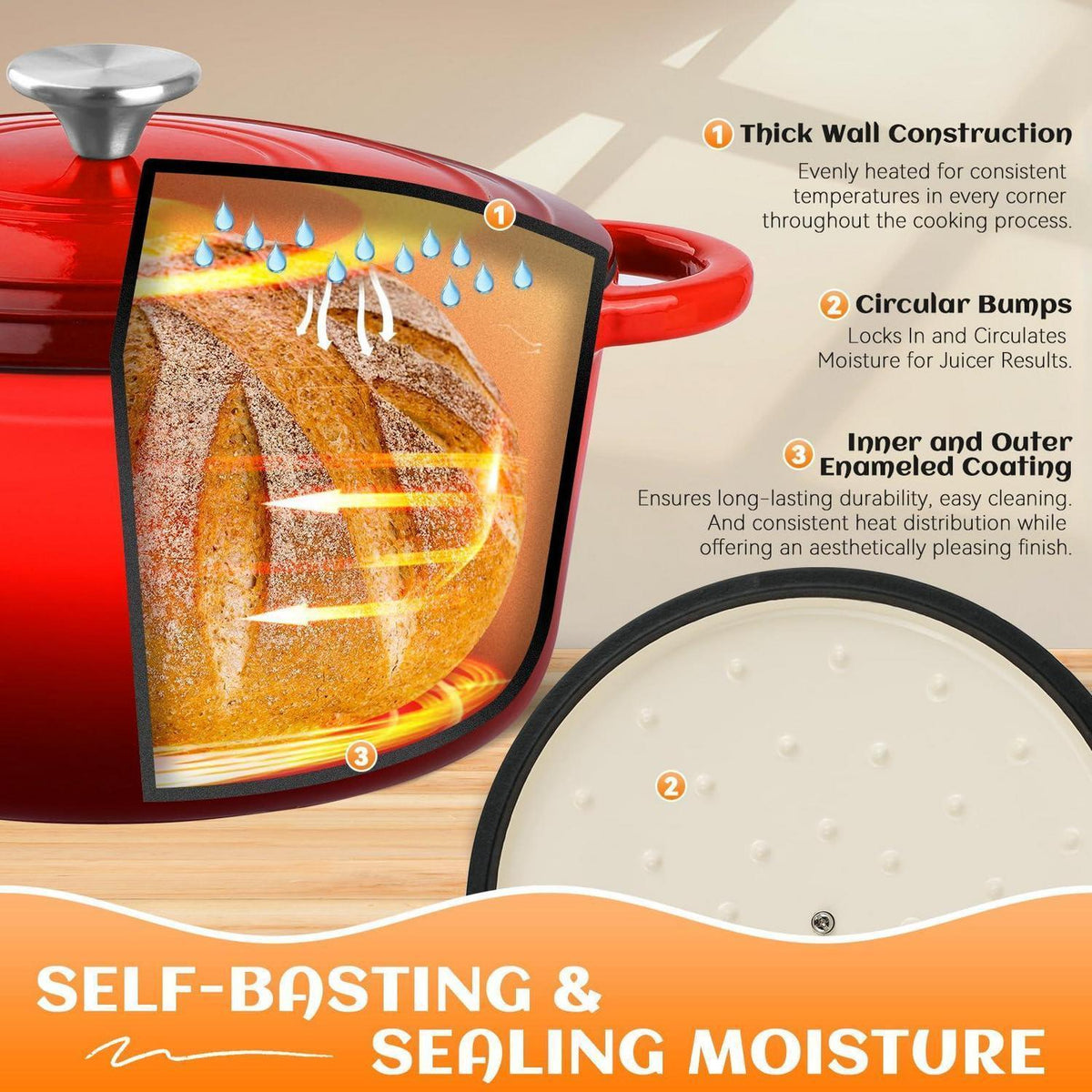 Gusseisen Dutch Oven Backset mit Zubehör