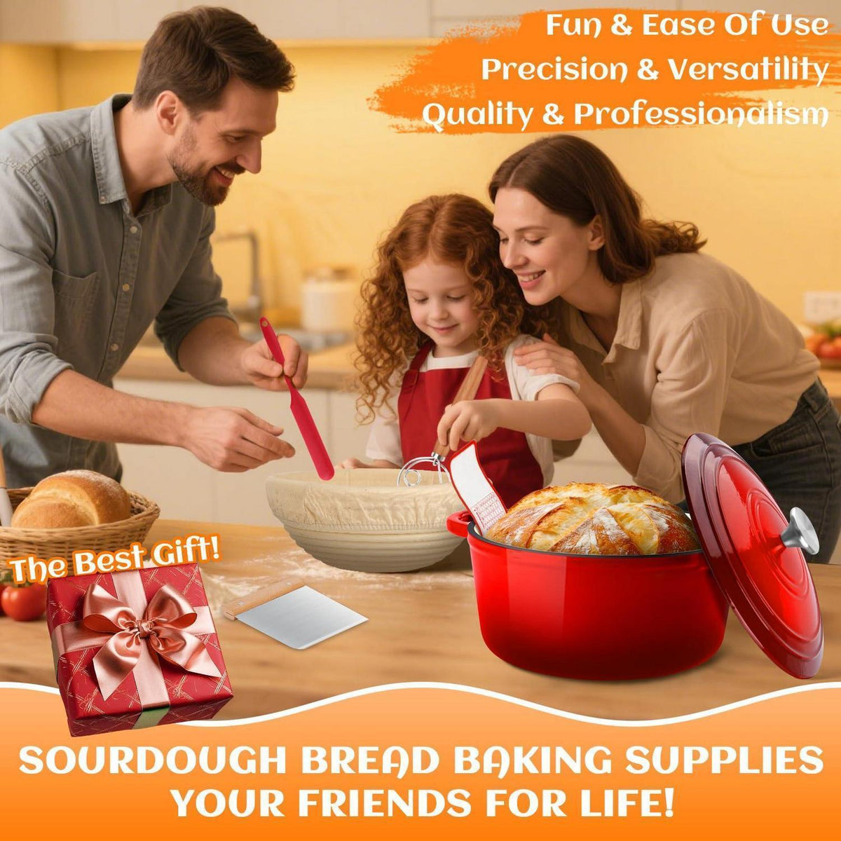 Gusseisen Dutch Oven Backset mit Zubehör