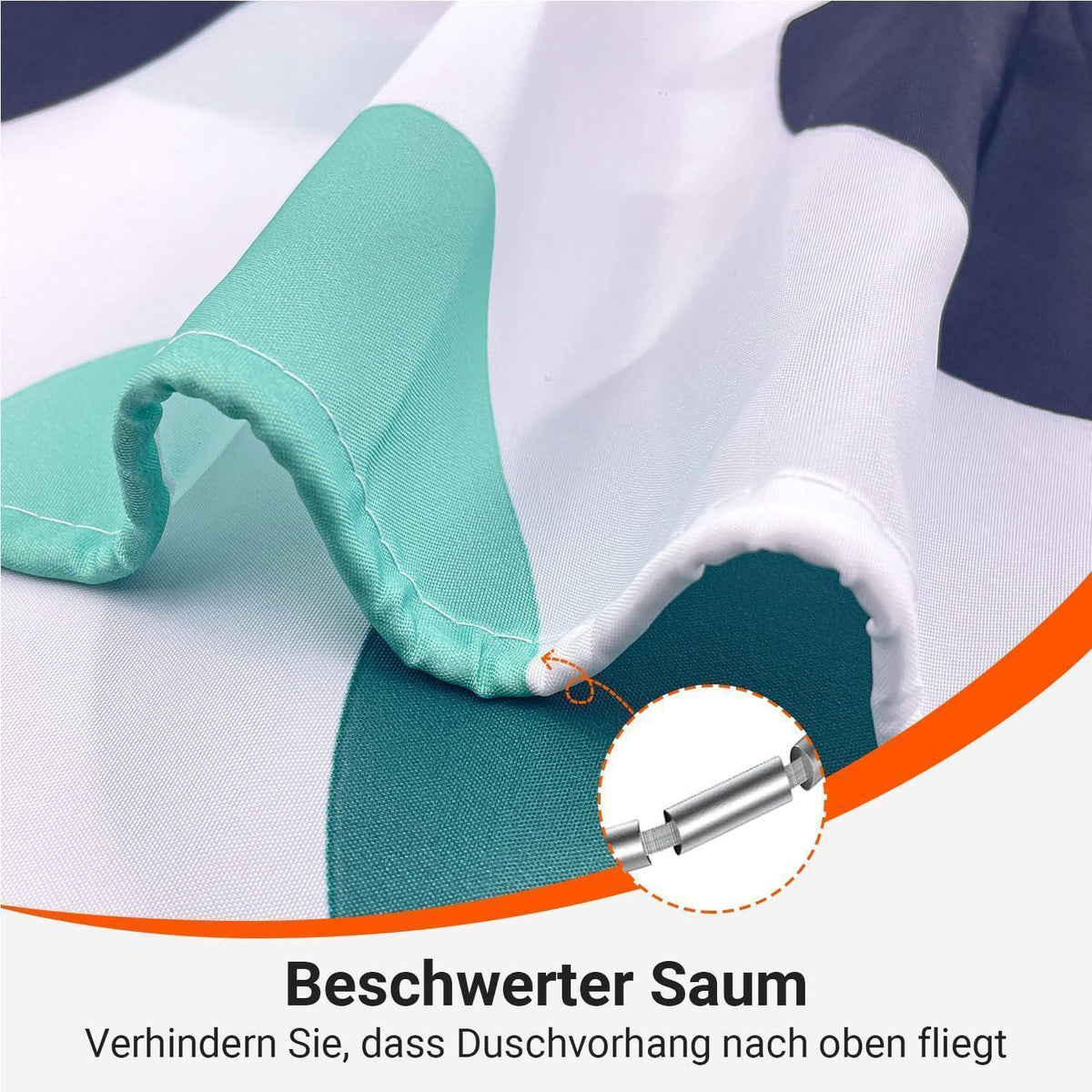 Duschvorhang Punktmuster 180x200 cm – Wasserabweisend & Waschbar
