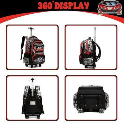 Schultrolley Rucksack Kinder – Rollen, Rot, 8 Jahre