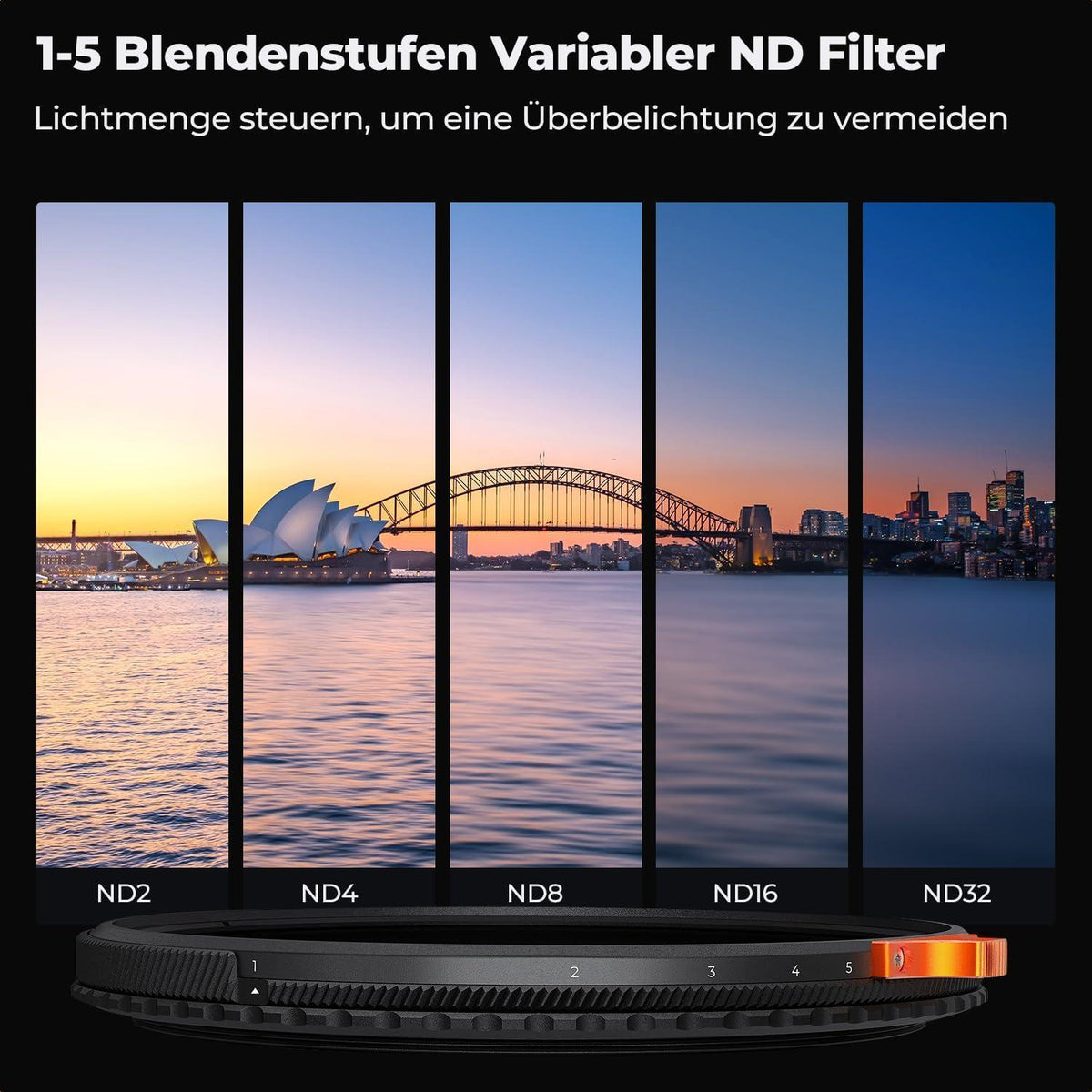 ND Polfilter 95mm 2-in-1 Graufilter für Videoaufnahmen