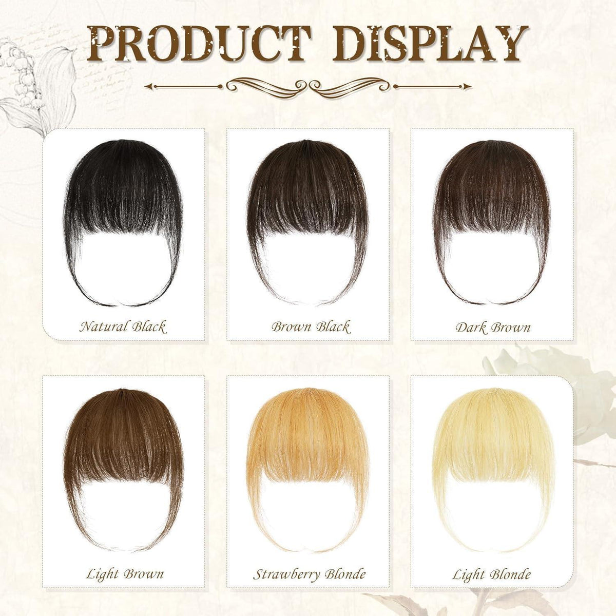 Echthaar Clip-in Pony mit Schläfen – Natürliche Bangs