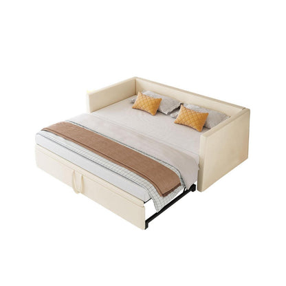 Ausziehbares Schlafsofa 90/180 x 200 cm – Beiges Bettgestell