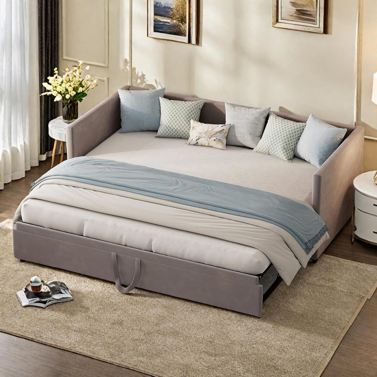 Convertible Schlafsofa 180x200 cm mit Lattenrost & Bettrahmen