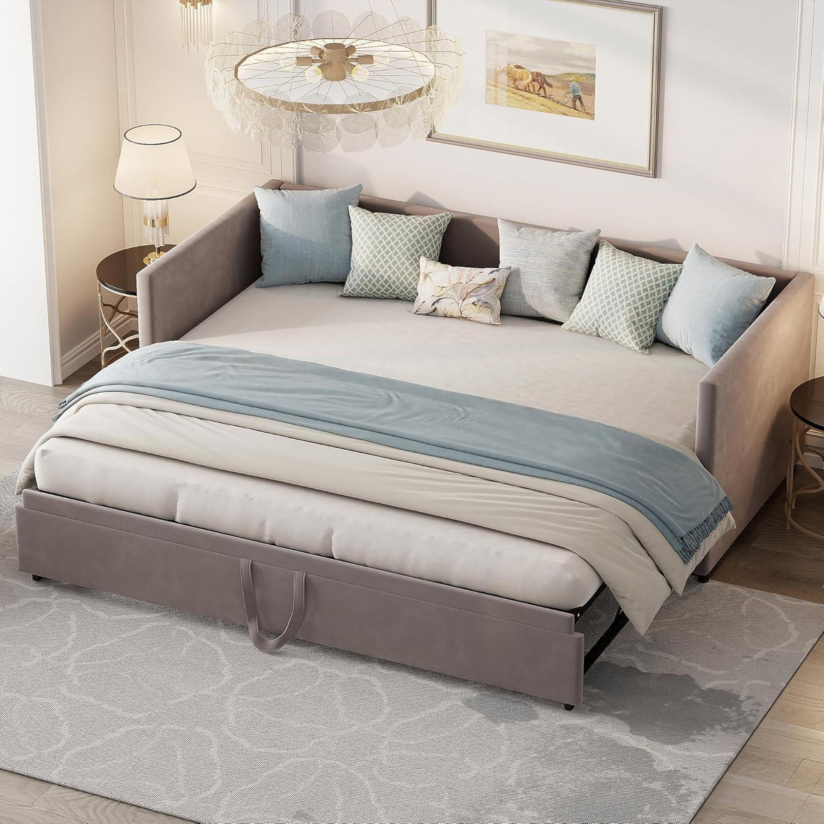 Convertible Schlafsofa 180x200 cm mit Lattenrost & Bettrahmen