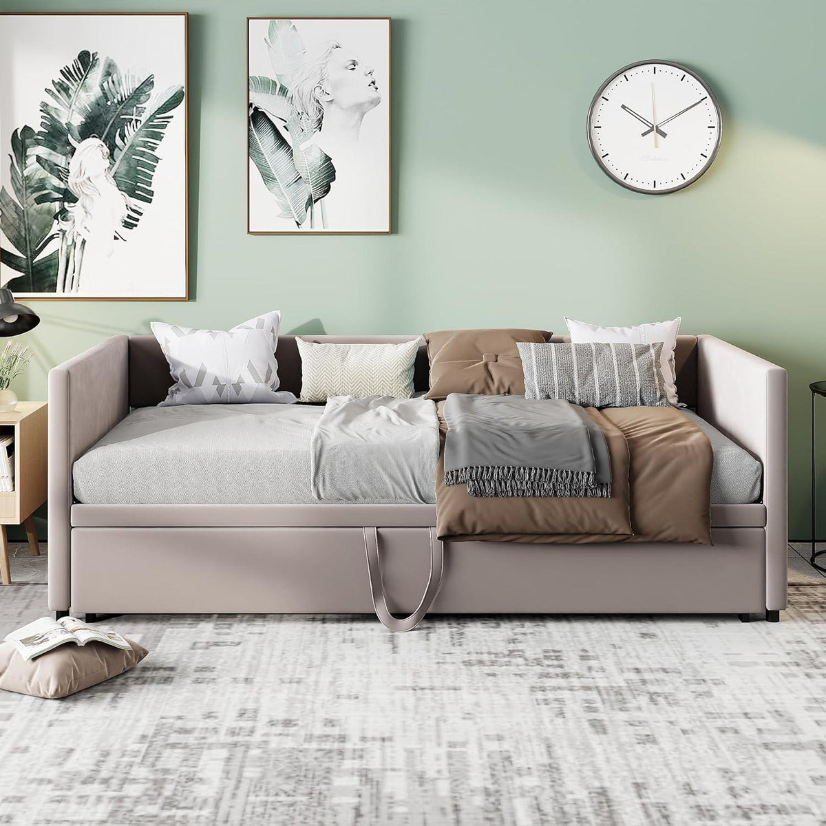 Convertible Schlafsofa 180x200 cm mit Lattenrost & Bettrahmen