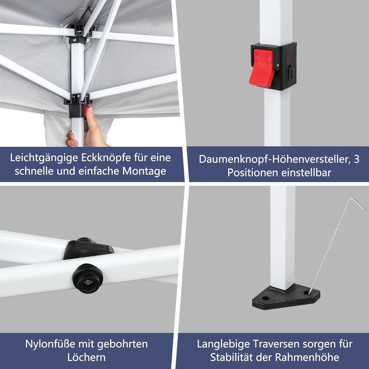 3x6m Faltpavillon – Wasserdicht, Stabil & UV-Schutz für Garten & Camping